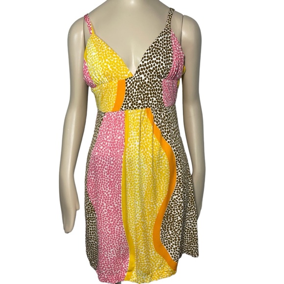 Trina Turk polka dot slip dress sz 8 multi color midi - Picture 7 of 10